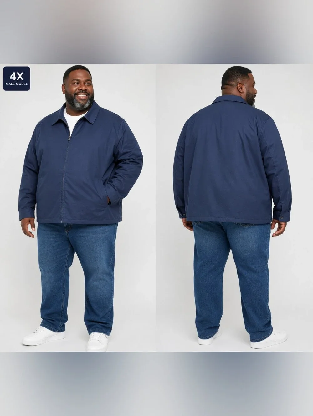 Classic Navy Men's Lightweight Zip Shirt Jacket